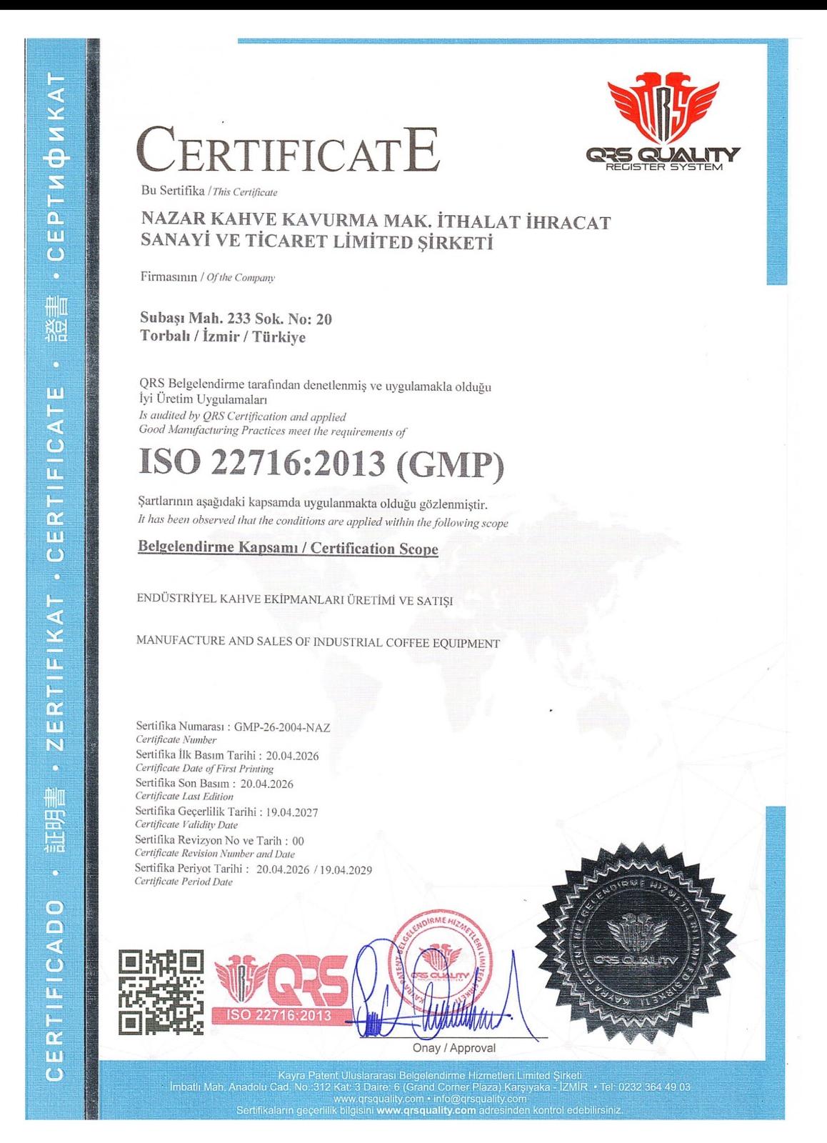 ISO 22716 Gute Herstellungspraxis (GMP)