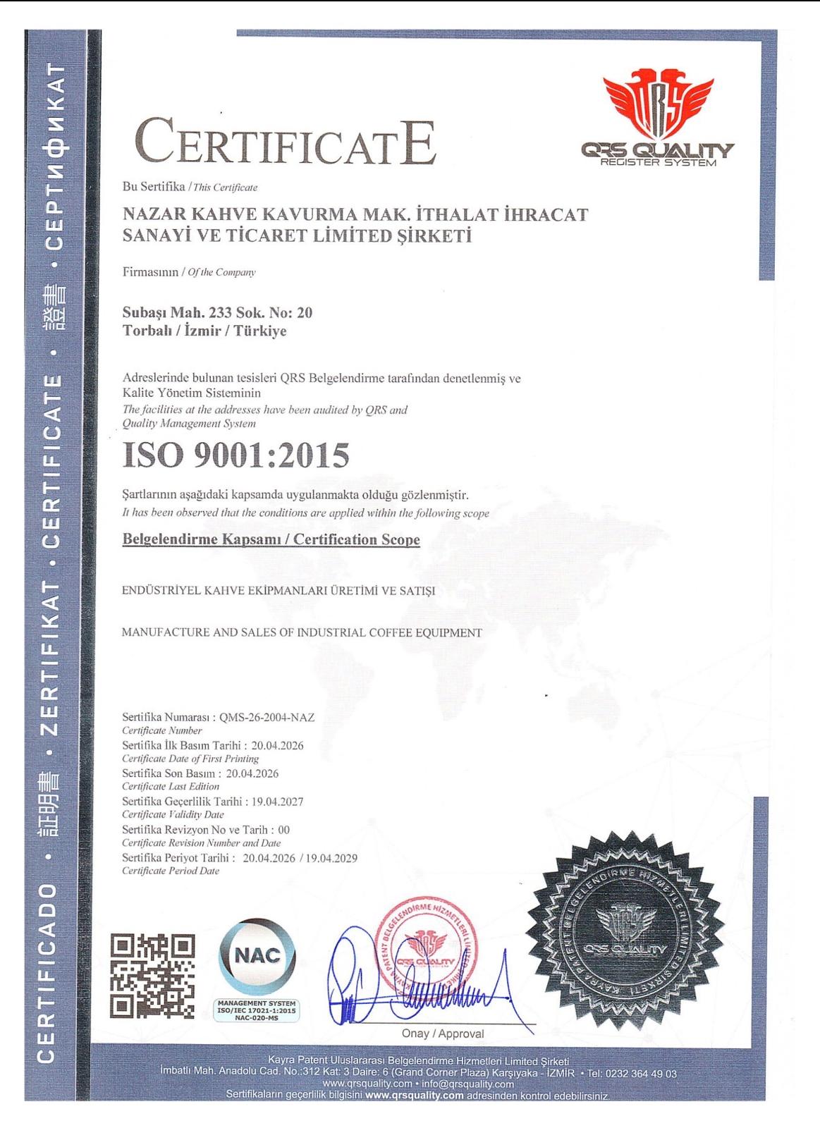 ISO 9001 Qualitätsmanagementsystem